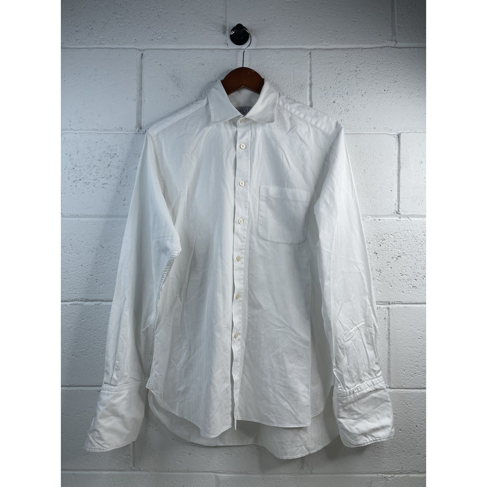 Charles Tyrwhitt Men's Dress Shirt White Solid Sz 15.5/35 Collared Button